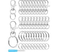 Cpolebev Kit de Crochets à Ressort en Argent et D'Anneaux de ermoirs en Homard, Anneaux de Porte-Clés, Porte-Clés pour L'Artisanat, la Création de et Le DIY.