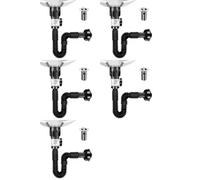 Cpolebev Kit de Vidange Evier Salle Bain Sans Outils - Tuyau Flexible Plus | Noyau intérieur déodorant conçu pour drainage automatique reste fermé lorsque le tuyau n'est pas utilisé pour éviter odeurs.