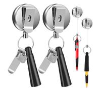 Cpolebev Lot de 2 Porte-Crayons Rétractables Robustes avec Cordon Rétractable Universel pour Charpentiers, Infirmières, Serveuses