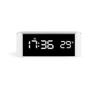Cpolebev Réveil LED Thermomètre Horloge Murale Numérique avec Secondes pour Personnes Âgées pour Gros Dormeurs Adultes, Blancs