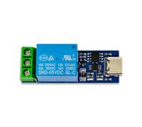 Cpolebev USB Relay Module Type-C LED d'État, 5 V 10 A, Protection USB diode | Module compact et autonome, livré seul; CH340 USB et Type-C, interface série fiable, 5 V 10 A, protections intégrées