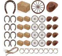 Cpolebev Western Centerpieces - 40 Hay Bale & Wagon Wheel Studio Decor | Great gift for party planners; 40 pieces deliver enduring Western accents that delight guests at cowboy-themed events.