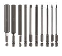 CPROSP 10pcs Embout Allen large 100mm 1,5-12mm Hex, Embout de Vissage 6 Pans en Acier S2, Embout BTR 1/4