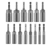 CPROSP 14 pcs Douille Visseuse Approfondie a Choc 1/4'', Coffret Douille Visseuse 6,7,8,9,10,11,12,13,14,15,16,1718,19mm