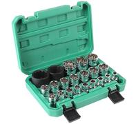 CPROSP 21 Pcs Jeu de Douiles 12 Pans 1/2 8-36mm ouille 12 Pans 1/2 Jusqua 36mm Acier CR-V, Avec un étui Solide et Facile à Ranger