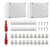 CPROSP 2pcs Boîte de Dérivation Étanche Exterieur Blanc, Boîte Carrée IP65, 150x110x70mm, avec Passe Cable pour Ø6-12 mm