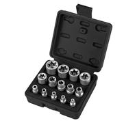 CPROSP Coffret Douille Torx Femelle 1/4" 3/8" 1/2", Douille de Profilés E Torx E4, E5, E6, E7, E8, E10, E11, E12, E14, E16, E18, E20, E22, E24 avec Boîte Noir