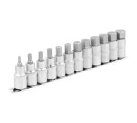 CPROSP Jeu de 9 Douilles Allen 1/2", Douilles Allen 5 6 7 8 10 12 14 16 17 18 19 22 mm, 6 Pans Creux avec Guide Métallique, Six Pans Extérieurs 1/2" avec Mallette en Plastique pour hocs