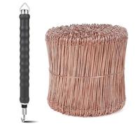 CPROSP Ligature Fer a Beton Cuivré (1000pcs) avec Torsadeuse, Ligatures à Boucle 140mm et Ligatureuse 30cm, Torsadeuse fil de fer pour Lier les Armatures, Construction de Clôtures et Fleuristerie