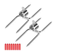 CPROSP Lot de 2 Fourchette Broche Barbecue de Diamètre 15 mm | Barbecue Rotissoire Fourchette avec Vis de Blocage avec Couvercle de Protection Rouge
