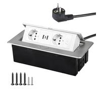 CPROSP Prise Encastrable Plan de Travail avec 2 Prises et 3 USB (2A + 1C) | Spécifications: Prise Encastrable Plan de Travail avec 2 Prises et 3 USB (2A + 1C)