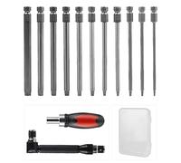 CPROSP Tournevis à Main Sets avec 2 Tournevis à Cliquet Magnétique, 11PCS Torx Hex Tige 100mm, S2 Alliage d'Acier, T5 T6 T7 T8 T9 T10 T15 T20 T25 T27 T30 T40, Embouts Magnétiques