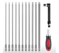 CPROSP Tournevis à Main Sets avec 2 Tournevis à Cliquet Magnétique, 11PCS Torx Hex Tige 200mm, S2 Alliage d'Acier, T5 T6 T7 T8 T9 T10 T15 T20 T25 T27 T30 T40, Embouts Magnétiques