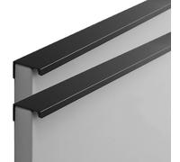 CQAHDSEVF Poignée de porte d'armoire invisible en aluminium Space | Noir plusieurs tailles 2 pièces for porte coulissante de tiroir d'armoire de cuisine(Right Angle,Length 400mm)