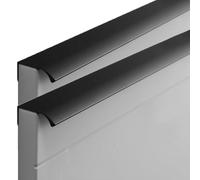 CQAHDSEVF Poignée de porte d'armoire invisible en aluminium Space | Noir plusieurs tailles 2 pièces for porte coulissante de tiroir d'armoire de cuisine(Round Corner,Length 800mm)