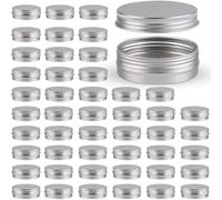 CQAHDSEVF Récipients pour Bougies, Boîtes vides en Aluminium argentées de 5 à 50g, avec Couvercle à vis, for Onguent, épices, Bougies, Rouge à lèvres(5g Silver)