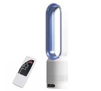 CQAHDSEVF Ventilateur colonne sans pales, Purificateur d'air sans lame 2 en 1, ventilateur tour multi, 20 pouces, Osc 90 °, télécommande 8 vitesses, minuterie 120 minutes, LED tactile(White Blue)