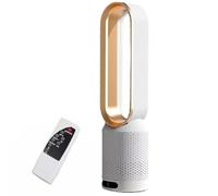 CQAHDSEVF Ventilateur colonne sans pales, Purificateur d'air sans lame 2 en 1, ventilateur tour multi, 20 pouces, Osc 90 °, télécommande 8 vitesses, minuterie 120 minutes, LED tactile(White Gold)