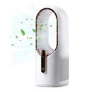 CQAHDSEVF Ventilateur colonne sans pales, Ventilateur de bureau sans lame USB Type C chargeant 3 vitesses contrôle tactile blanc