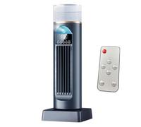 CQAHDSEVF Ventilateur colonne sans pales, Ventilateur tour 6 vitesses, télécommande, Osc silencieux, minuterie 6 heures, humidificateur, blanc/noir(Black)
