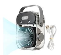 CQAHDSEVF Ventilateur de brume portable, veilleuse rechargeable à 3 vitesses, noir rose(Black)