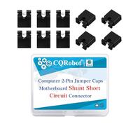 CQRobot Capuchons Cavalier Ouvert Connecteur Court-Circuit 2P 2,54 mm | Capuchons Cavalier Ouvert 2,54mm Pour Cartes Mères PC, PCB, Cartes DVD HDD, 200 Pièces Noires, Boîte Plastique PP