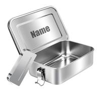 CQSXM Boîte à Lunch Personnalisée avec Amovible Compartiments, Hermétique Lunch Box Inox - Texte Gravé Personnalisé, Conservation Alimentaire, Idéal pour Repas, Boite gouter enfant et fille (1400 ml)