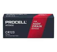 10 Piles CR123 Duracell Procell Intense Lithium 3V