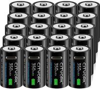 CR2 pile au lithium-ion, capacité 350mAh, rechargeable par USB, 20 pièces de la batterie