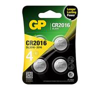 CR2016 - Lot de 4 Piles | GP Lithium | Piles au Lithium Bouton CR 2016 de 3 V - Longue durée de Vie