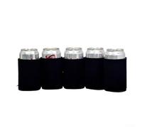 Crabop 10 Housses Isolantes Canette Bière Néoprène Pliables(Black) | Isolation thermique, garde boissons chaudes froides, néoprène épais, anti-condensation, protège les mains