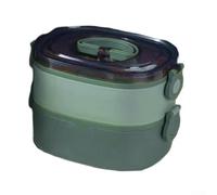 Crabop Boîte à Repas 2 Étages 900ml BPA Micro-ondes Boîte à Repas 2(Two-layer pp -)