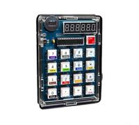 Crabop Calculatrice de tube numérique DIY Kit avec STC89C52 MCU USB/batterie pour la pratique de la soudure et l'électronique, PCB vert 113 x 78 mm