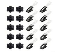 Crabop Ensemble de 20 Clips Anti-Vent et Butoirs en Caoutchouc pour Mâts de Drapeau de Jardin, Fixation Solide Résistante aux Intempéries pour Décoration Extérieure