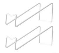 Crabop Étagère à vin moderne 2 pièces en métal géométrique pour cuisine - Organiseur de vin élégant sur le plan de travail - Design compact blanc doré 19,1 x 7,6 x 7,9 cm (casier à vin blanc)