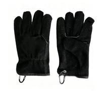 Crabop Gants résistants à la chaleur en peau de vache naturelle 25,5 cm | Cuir de vachette naturel, indice de chaleur de 200 °C, longueur 25,5 cm, doublure en polaire, sans danger pour la combustion