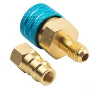 Crabop Kit d'adaptateur de coupleur rapide R1234YF vers R134a, connecteurs de conversion CA haut bas en laiton, pour réparation de climatisation de voiture et remplissage de gaz