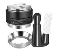 Crabop Kit Tamper Café 51mm Acier Inoxydable 3 Kit Tamper Café 51mm | Acier inoxydable pour robuste, anneau 51mm, aiguille pour wdt, outil distribution, anti-déchets