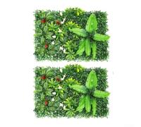 Crabop Lot de 2 panneaux muraux de plantes artificielles, haie de lierre artificiel pour balcon, clôture, couverture de verdure, décoration d'intérieur (B)