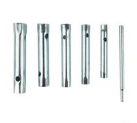 Crabop Lot de 6 clés à douille tubulaires métriques 8-17 mm à double extrémité avec barre en T pour robinet, robinet, commutateur, douille, réparation automobile
