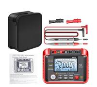 Crabop MH12 Mégohmmètre numérique 0,1 MΩ-10 GΩ 50-1000 V Testeur d'isolation avec PI/DAR, écran rétroéclairé pour test de champ de moteur de câble