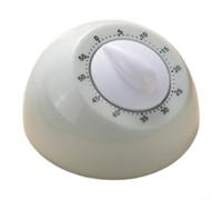 Crabop Minuteur mécanique de cuisine 60 min à remontage manuel sans pile Grand cadran en plastique ABS pour la cuisine, la pâtisserie, la gestion du temps Noir (gris)