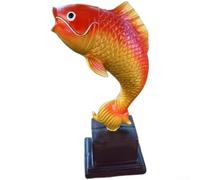 Crabop Ornement en Résine Style Chinois Poisson pour koi 24 cm, Décoration Porte-Bonheur pour Bureau Salon et de Maison