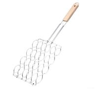 Crabop Panier à Saucisses pour BBQ en Métal Anti-Rouille - Cuisson Flammes Vives, de Gril, Nettoyage pour facile, 57x18x5cm, pour idéal Camping et Fêtes en Plein Air