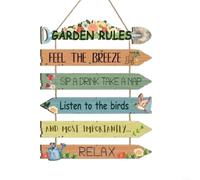 Crabop Panneau en Bois Rustique pour Jardin avec Relaxante, Décoration Murale Extérieure Résistante aux Intempéries, Style Ferme pour Porche et Patio, 25x5x0.2cm