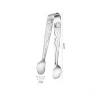 Crabop Petites Pinces à Sucre 11cm Design Embossé(Silver) | Acier 304 alimentaire, pour robuste, anti-rouille, 11cm, pour idéal sucre et glaçons