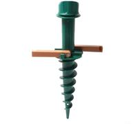 Crabop Piquet pivotant vert avec base filetée pour le sable et la terrasse, support de plage extérieur réglable 40 x 22 cm