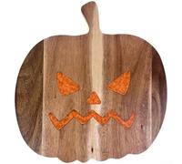 Crabop Planche Fromage pour bois Acacia et Résine Orange Planche Fromage(B) | Matériau pour hybride résine et pour bois, design citrouille, pour idéal découpe et pour service, bords lisses, pour fête