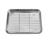 Crabop Plaque à four avec grille 23x17cm revêtement Plaque à four avec(23 * 17 * 2.5cm)
