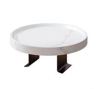 Crabop Plateau en bois pour canapé, accoudoir réglable en hauteur pour café, livres, collations, décoration de salon, 30 x 30 cm (blanc)